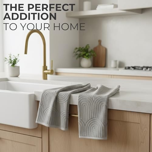 Decorative Hand Towels Set of 2 - Soft Boho Cotton for Bathroom or Kitchen