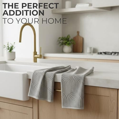 Decorative Hand Towels Set of 2 - Soft Boho Cotton for Bathroom or Kitchen