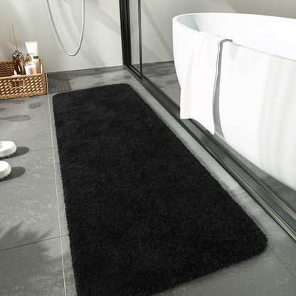 LOCHAS Bathroom Rug Runner 24x48 Inch, Bath Rugs Non Slip, Black