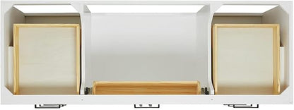ARIEL Hepburn 60 Inch Single Rectangle Sink Bathroom Vanity with Nero Marquina Black Quartz Countertop 1.5 Inch in White
