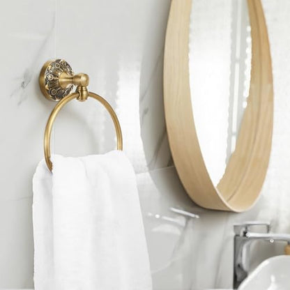 2 Pcs Antique Toilet Paper Holder Hand Towel Ring, Semi Circular