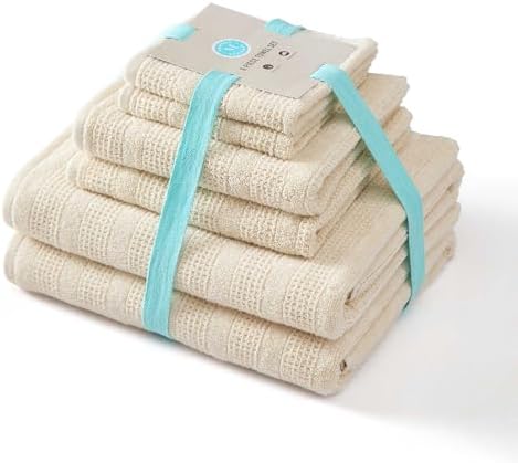 Martha Stewart - Cotton Bath Towel Set, Soft & Absorbent Towels, 6 Pack