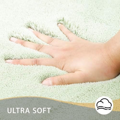 MINIDEAR Bathroom Rugs 47x20 Sage Green - Thick Memory Foam Bath Mat, Ultra Soft & Plush Fluffy, Non-Slip, Quick Dry, Absorbent Washable Floor Microfiber Mat for Tub, Home Decor Accessories