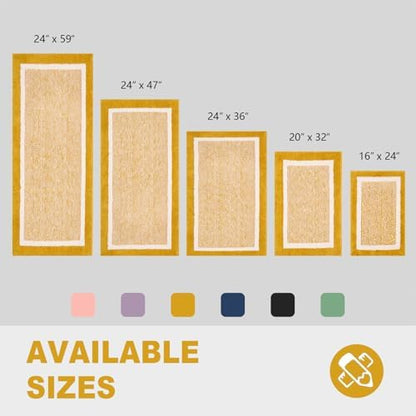 CozeCube Harvest Gold Bath Mat 24"x16" Non Slip Washable Rug