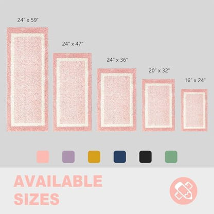 CozeCube Blossom Pink Bath Mat 32"x20" Non Slip Washable Rug