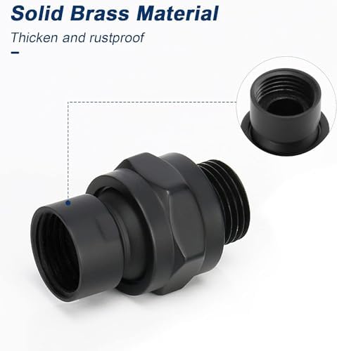 NearMoon Shower Head Swivel Ball Adapter - Solid Brass Shower Connector Ball Joint Adjustable Universal Shower Arm Extension Component (Matte Black)
