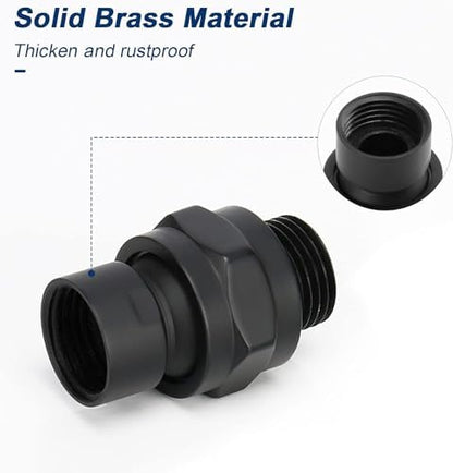 NearMoon Shower Head Swivel Ball Adapter - Solid Brass Shower Connector Ball Joint Adjustable Universal Shower Arm Extension Component (Matte Black)