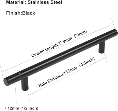 homdiy 15Pack 4.5in Cabinet Handles Black Kitchen Cabinet Pulls Drawer Pulls for Dresser Drawers