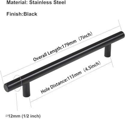homdiy 200Pack 4.5in Cabinet Handles Black Kitchen Cabinet Pulls Drawer Pulls for Dresser Drawers