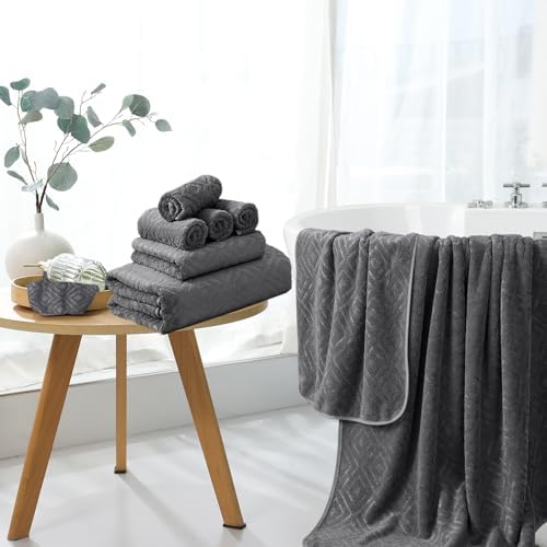 Bath Towel Set of 4 Extra Large Bath Sheet 35"x70" Oversized Bath Towel Soft Microfiber Bathroom Towel for Adults Highly Absorbent Quick Dry Towel Set for Bathroom,Hotel,Shower Bath Sheet Towel Grey