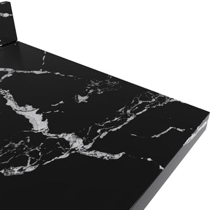 ARIEL Cambridge 48 Inch Single Rectangle Sink Bathroom Vanity with Nero Marquina Black Quartz Countertop 1.5 Inch in White
