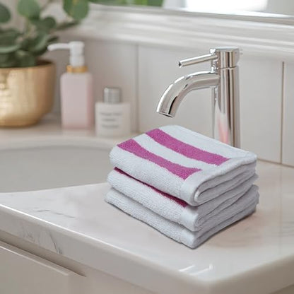 ORIGINAL KIDS Wash Cloths - 100% Cotton Set of 12 Cabana Stripe Washcloths