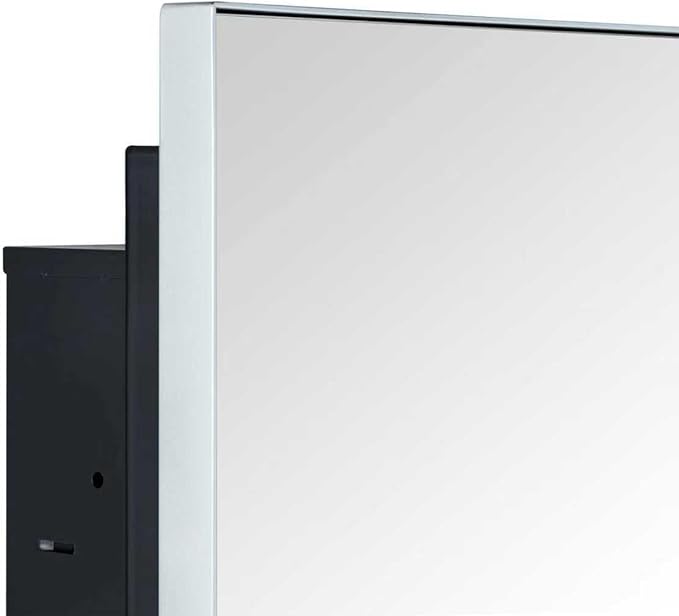 TEHOME Recessed Mount 16x26'' Squared Rectangle Silver Bathroom Medicine Cabinet with Mirror Silver Metal Framed Rectanglular Medicine Cabinet 2 Adjustable Glass Shelves
