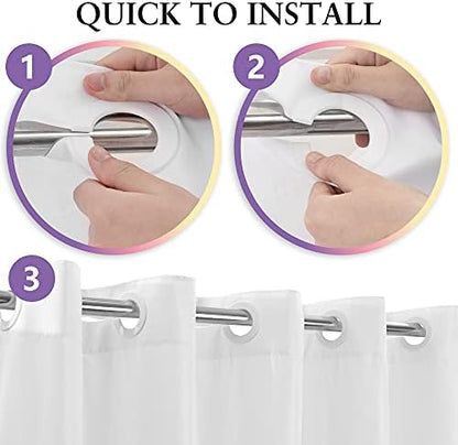 River Dream No Hook Hotel Cloth Shower Curtain Microfiber - Waterproof Soft Washable Fabric Shower Curtain or Liner with Magnets, White, Standard Size (Pack of 2)