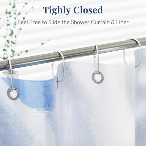 Bathway Shower Curtain Rings, White Shower Curtain Hooks 12 Pcs Anti-Drop Shower Rings for Curtain, Metal Shower Curtain Rings Rust Proof, Shower Hooks for Shower Curtain Rod, Curtain Rings