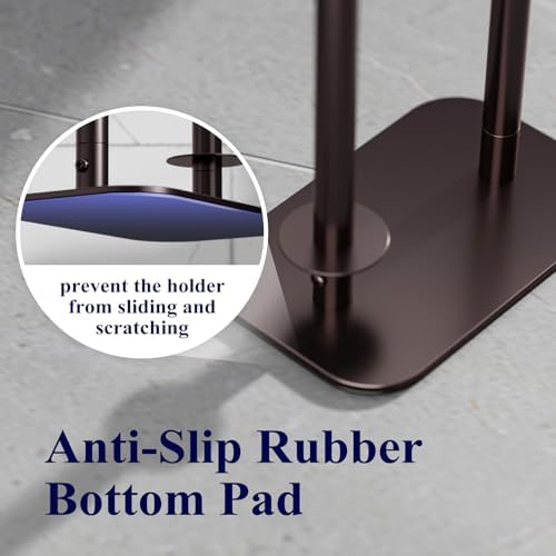 Kitsure Metal Toilet Paper Holder Free Standing, Medium, Brown