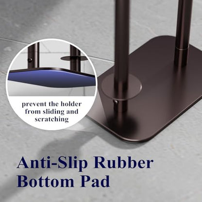 Kitsure Metal Toilet Paper Holder Free Standing, Medium, Brown