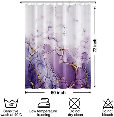 Purple Marble RV Stall Waterproof Shower Curtain 60x72 inches