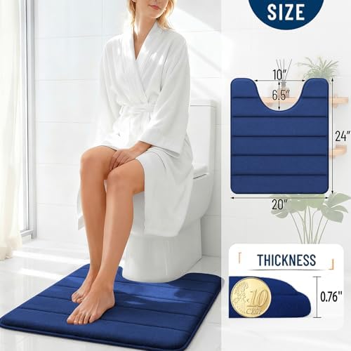 OLANLY Memory Foam Toilet Rugs U Shaped 24x20, Super Soft and Absorbent