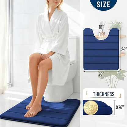 OLANLY Memory Foam Toilet Rugs U Shaped 24x20, Super Soft and Absorbent