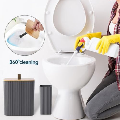 Grey Bathroom Set Bathroom Accessories Set Complete with Trash Can-9PCS