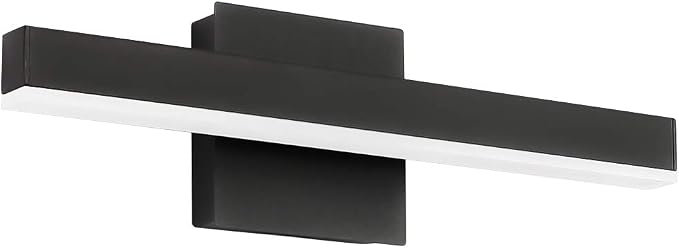 Aipsun 15.75 inch Modern Black Vanity Light LED Bathroom Vanity Light Fixtures Black Wall Light for Bathroom (White Light)