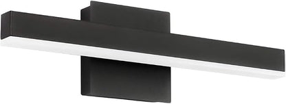 Aipsun 15.75 inch Modern Black Vanity Light LED Bathroom Vanity Light Fixtures Black Wall Light for Bathroom (White Light)