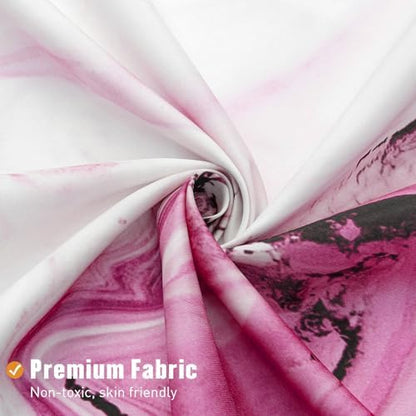 Pink Marble Fabric Shower Curtain, Abstract Watercolor, 72 x 72 Inches