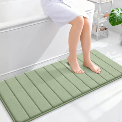OLANLY Memory Foam Long Bathroom Rugs Runner 47x20, Super Soft Absorbent
