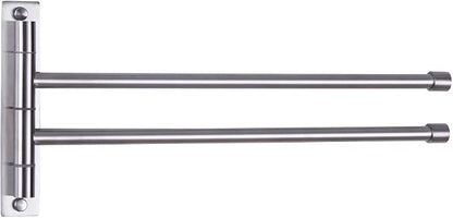 GERZWY Bathroom Swing Arm Towel Bars 2-Arm Wall Mount Stainless Steel Bath Towel Rack Hanger Towel Holder Organizer Brushed Finish HYG02-LS
