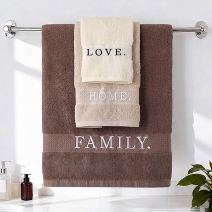 Hahafelt Decorative Bathroom Towel Set, Earth Tones