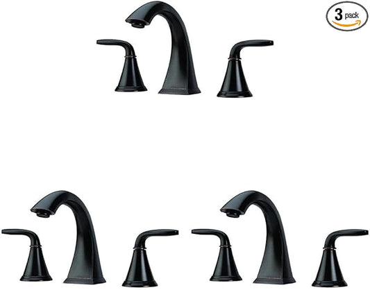 Pfister Pasadena Bathroom Sink Faucet, 8-Inch Widespread, 2-Handle, 3-Hole, Tuscan Bronze Finish, LF049PDYY (Pack of 3)