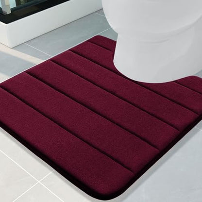 Buganda Memory Foam U-Shaped Toilet Rugs 24 x 24, Absorbent Bathroom mat