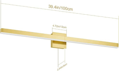 Aipsun Gold Bathroom Light Fixtures 40inch Modern LED Vanity Light for Bathroom Gold Vanity Lights Fixtures 5500K