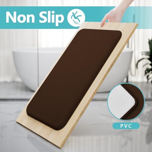 RUN HELIX Bathroom Rugs Sets 3 Piece, Soft Absorbent Memory Foam Bath Mats Set, Dry Fast Bath Mat, Machine Washable Bath Rug Set for Bathroom （Chocolate）