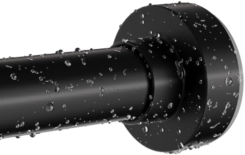 Black Shower Curtain Rod 34-82 Inch(2.8-6.8ft) Adjustable Shower Rod