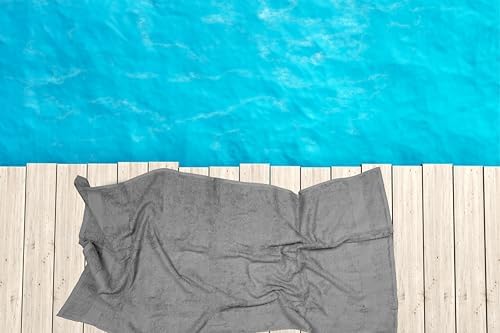 Bath Towels Pack of 6 – 24" x 50" – 100% Cotton Terry, Soft, Quick-Dry & Highly Absorbent – Light Grey Towels for Bathroom, Spa, Gym, Hotel, Pool & Everyday Use