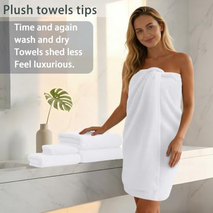 VOOVA & MOVAS White 3PC Towel Set, 100% Cotton