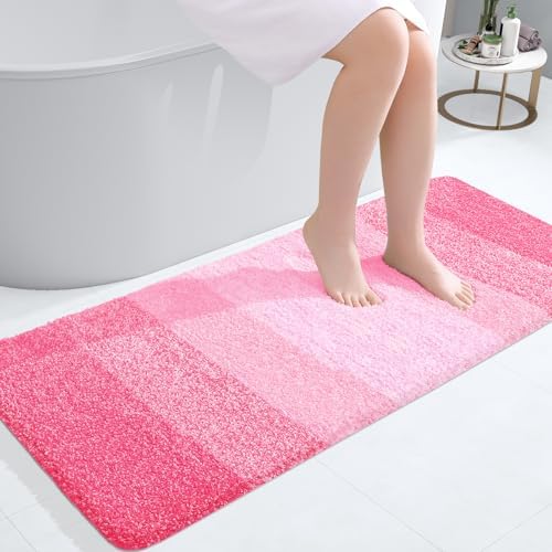 OLANLY Bathroom Runner Rug 47x20, Extra Soft Absorbent Microfiber Bath Rugs