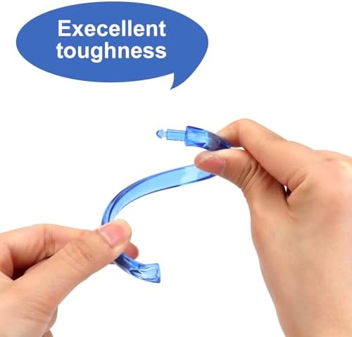 Blue Shower Curtain Hooks - 12 Pcs Circular Plastic Shower Curtain Rings for Bathroom - O Shaped Transparent Blue Shower Hooks Rings for Shower Curtain Rod