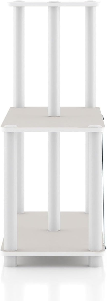 Homes: Inside + Out Apexa Modern 3-Cube Ladder Shelving Units, Collectibles Display Shelves, Easy Assembly Standing Shelf, Home Storage Organizer for Living Room, Bedroom, Office, Taupe Grey