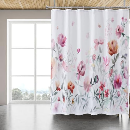 LLSCL Fabric Shower Curtain Liner with Magnets, Waterproof Hotel Quality, 72 x 72 Machine Washable