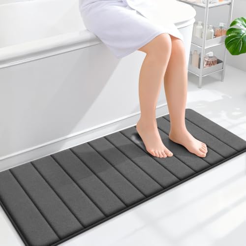 OLANLY Memory Foam Long Bathroom Rugs Runner 47x17, Super Soft Absorbent