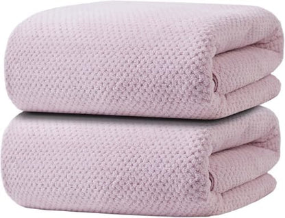 2-Pack Microfiber Bath Towels (27x54 Inches) - Ultra Soft & Quick Dry, 3X Absorbency, Lightweight for Gym, Yoga, Travel & Spa - Perfect for Home, Fitness & Post-Workout,(Purple)