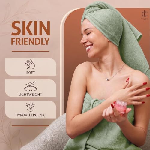 CORE 4-Piece Cotton Bath Towels for Bathroom | Value Pack, Soft, Absorbent, Quick-Dry, Lightweight, Minimalist, 27x54 in, Moss Green