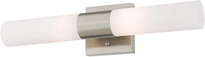 Livex Lighting 10102-91 Aero 2-Light Bath Light, Brushed Nickel, 4.5''Hx18''W