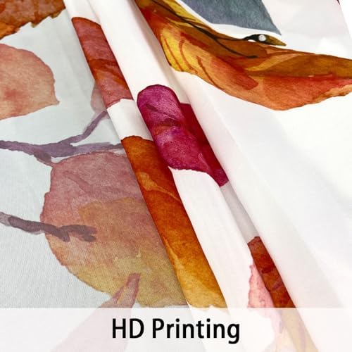 Fall Shower Curtains for Bathroom, Thanksgiving Pumpkins Autumn Eucalyptus Leaves Shower Curtain Set with Hooks, Blue Orange Waterproof Fabric Fall Bathroom Decor Accessories, 60 x 72 Inch