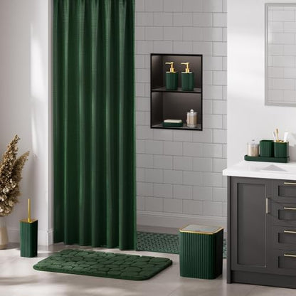 XLHOMO 26PC Bathroom Accessories Set - Gorgeous Green Bathroom Set, Bathroom Accessory Set, Shower Curtain Set with Bathtub Mats for Shower Tub, Trash Can & Soap Dispenser