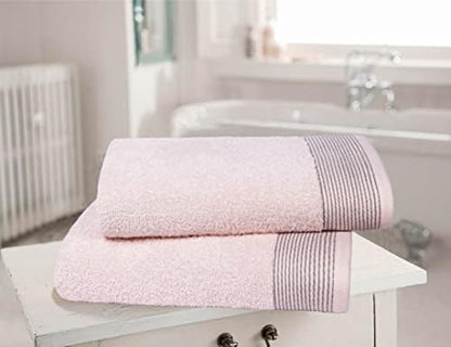 Belizzi Home Ultra Soft 2 Pack Oversized Bath Towel Set 28x55 inches, 100% Cotton Large Bath Towels, Ultra Absorbant Compact Quickdry & Lightweight Towel, Ideal for Gym Travel Camp Pool - Pink