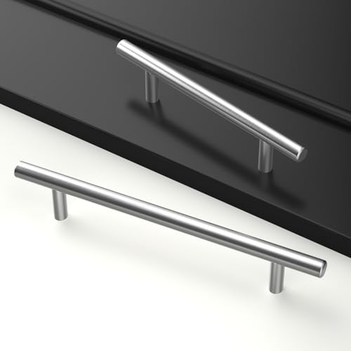 homdiy 20 Pack Cabinet Pulls Modern Drawer Pulls - HD201SN Kitchen Cabinet Handles Cupboard Handles Brushed Nickel Cabinet Hardware Stainless Steel Drawer Handls, 5in Hole Centers